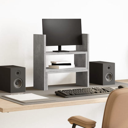 Desk Organiser Adjustable Concrete Grey 40x17x41 cm Engineered Wood