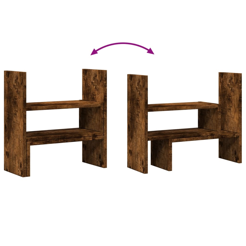 Desk Organiser Adjustable Smoked Oak 40x17x41 cm Engineered Wood
