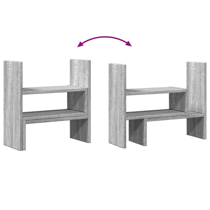 Desk Organiser Adjustable Grey Sonoma 40x17x41 cm Engineered Wood