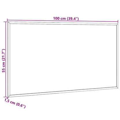 Magnetic Whiteboard with Solid Pine Wood Frame 100x55 cm