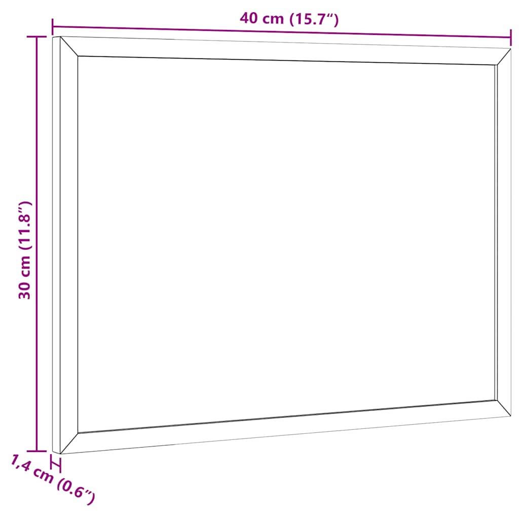 Chalkboard with Solid Pine Wood Frame Black 40x30 cm