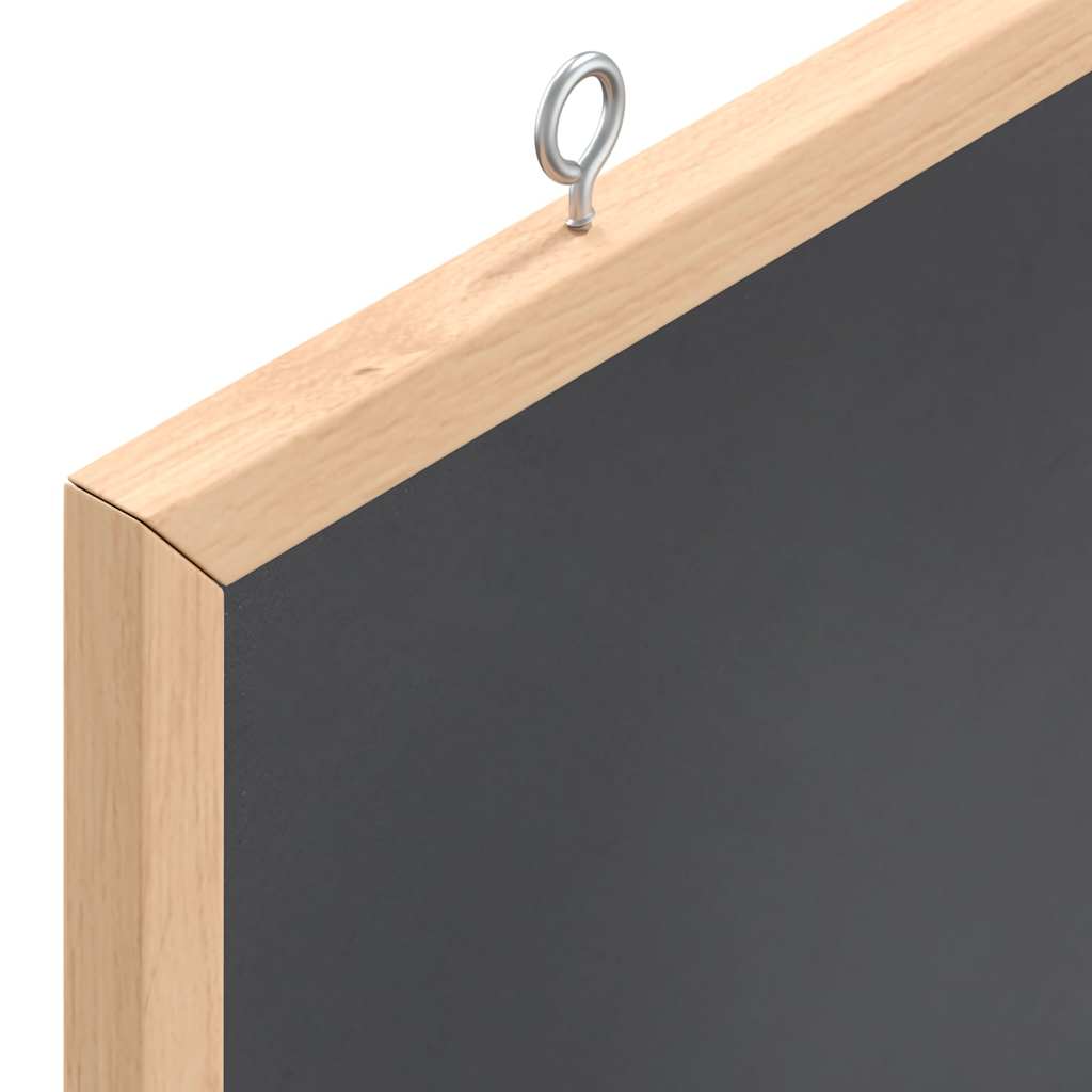 Chalkboard with Solid Pine Wood Frame Black 60x30 cm