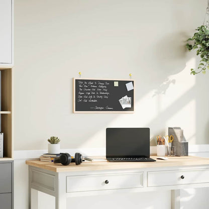 Chalkboard with Solid Pine Wood Frame Black 60x30 cm