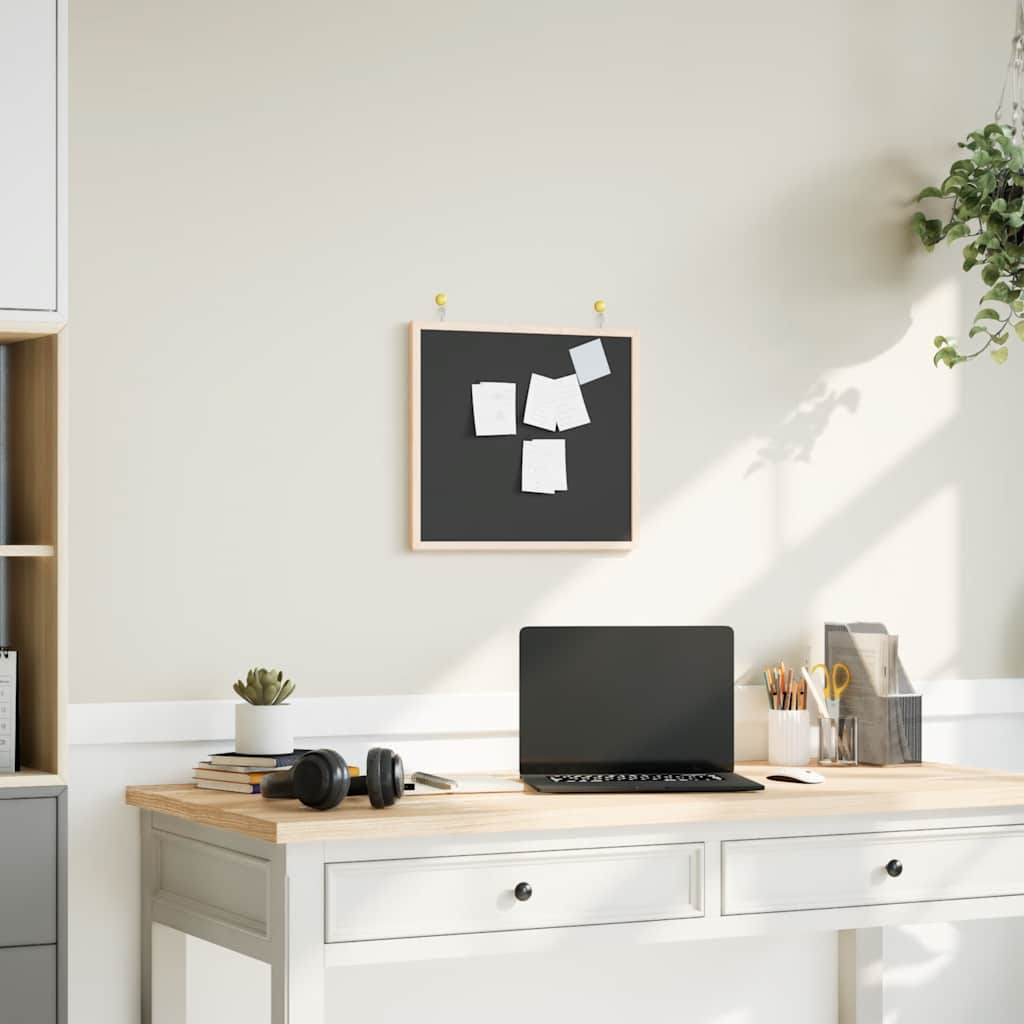 Chalkboard with Solid Pine Wood Frame Black 40x40 cm