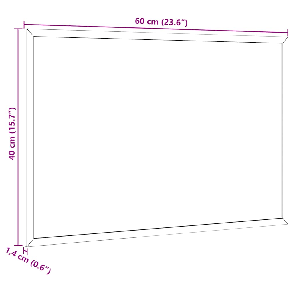 Chalkboard with Solid Pine Wood Frame Black 60x40 cm