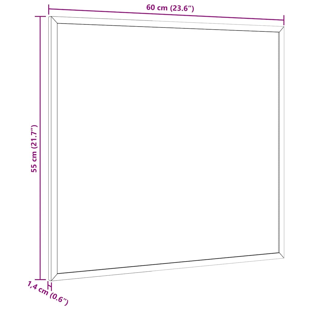 Chalkboard with Solid Pine Wood Frame Black 60x55 cm