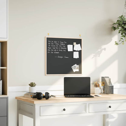 Chalkboard with Solid Pine Wood Frame Black 60x55 cm
