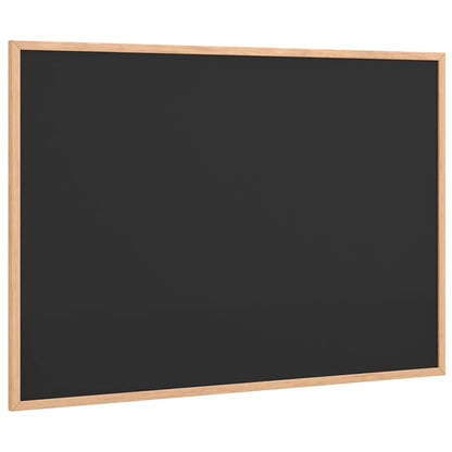 Chalkboard with Solid Pine Wood Frame Black 80x55 cm