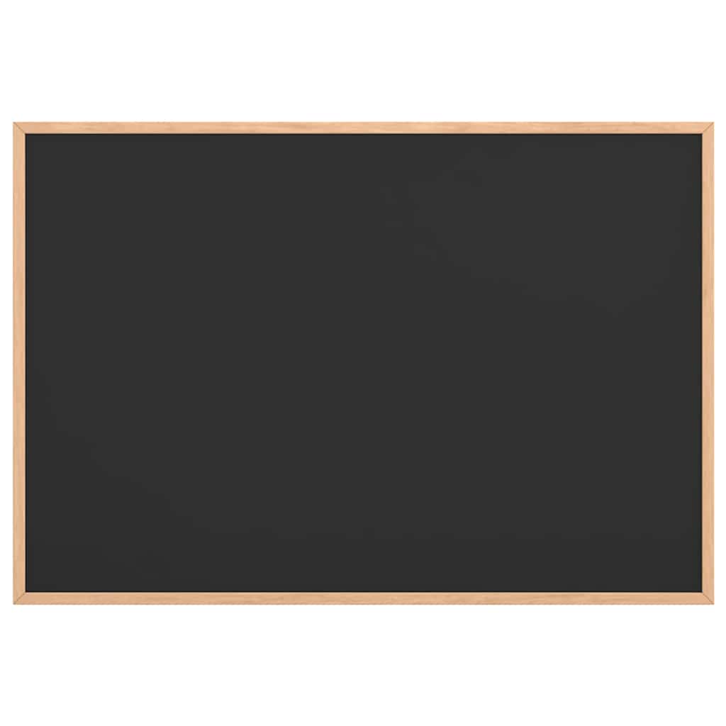 Chalkboard with Solid Pine Wood Frame Black 80x55 cm