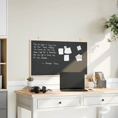Chalkboard with Solid Pine Wood Frame Black 100x55 cm