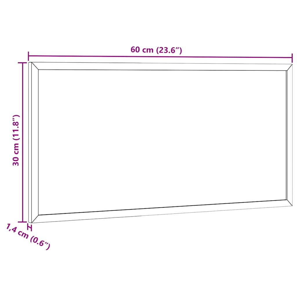 Cork Board with Solid Pine Wood Frame 60x30 cm
