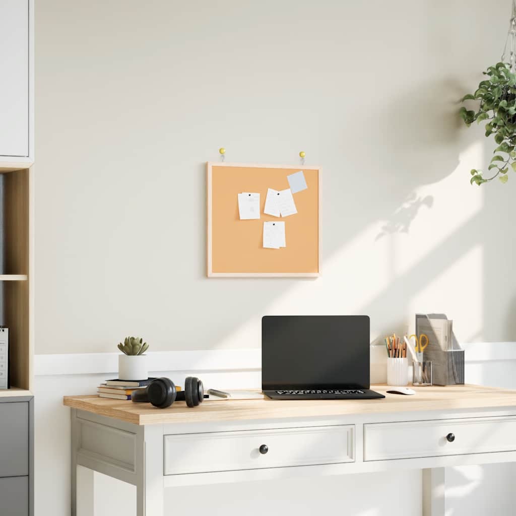Cork Board with Solid Pine Wood Frame 40x40 cm