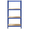 4-Layer Storage Shelf Blue Steel&Engineered Wood