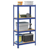 4-Layer Storage Shelf Blue Steel&Engineered Wood