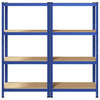 4-Layer Storage Shelves 2 pcs Blue Steel&Engineered Wood
