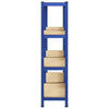 4-Layer Storage Shelves 2 pcs Blue Steel&Engineered Wood