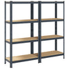 4-Layer Storage Shelves 2 pcs Anthracite Steel&Engineered Wood