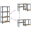 4-Layer Storage Shelves 2 pcs Anthracite Steel&Engineered Wood