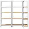 5-Layer Storage Shelves 3 pcs Silver Steel&Engineered Wood