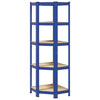 5-Layer Corner Shelf Blue Steel&Engineered Wood