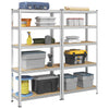 5-Layer Storage Shelves 2 pcs Silver Steel&Engineered Wood