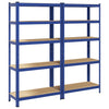 5-Layer Storage Shelves 2 pcs Blue Steel&Engineered Wood