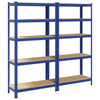 5-Layer Storage Shelves 2 pcs Blue Steel&Engineered Wood