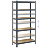 5-Layer Storage Shelf Anthracite Steel&Engineered Wood