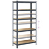 5-Layer Storage Shelves 2 pcs Anthracite Steel&Engineered Wood