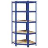 5-Layer Corner Shelf Blue Steel&Engineered Wood