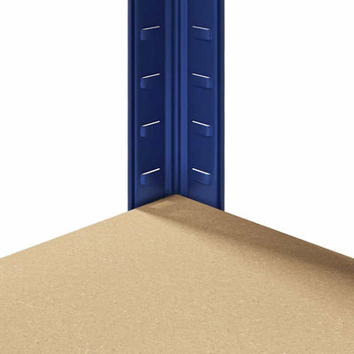 5-Layer Corner Shelf Blue Steel&Engineered Wood
