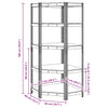 5-Layer Corner Shelf Blue Steel&Engineered Wood