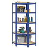 5-Layer Corner Shelf Blue Steel&Engineered Wood