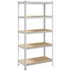 5-Layer Storage Shelf Silver Steel&Engineered Wood