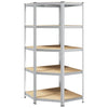 5-Layer Corner Shelf Silver Steel&Engineered Wood
