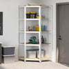 5-Layer Corner Shelf Silver Steel&Engineered Wood