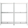 2-Layer Tyre Shelves 2 pcs Silver 110x40x180 cm Steel&Engineered Wood
