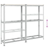 2-Layer Tyre Shelves 2 pcs Silver 110x40x180 cm Steel&Engineered Wood