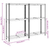 2-Layer Tyre Shelves 2 pcs Silver 110x40x180 cm Steel&Engineered Wood
