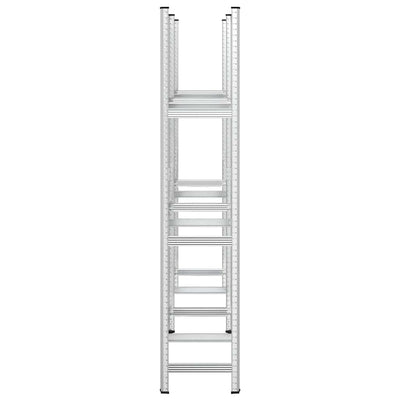3-Layer Tyre Shelves 2 pcs Silver 110x40x200 cm Steel