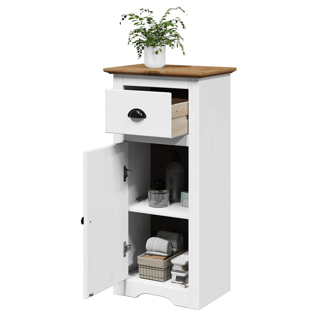 Bathroom Cabinet BODO White and Brown 44x30x90 cm