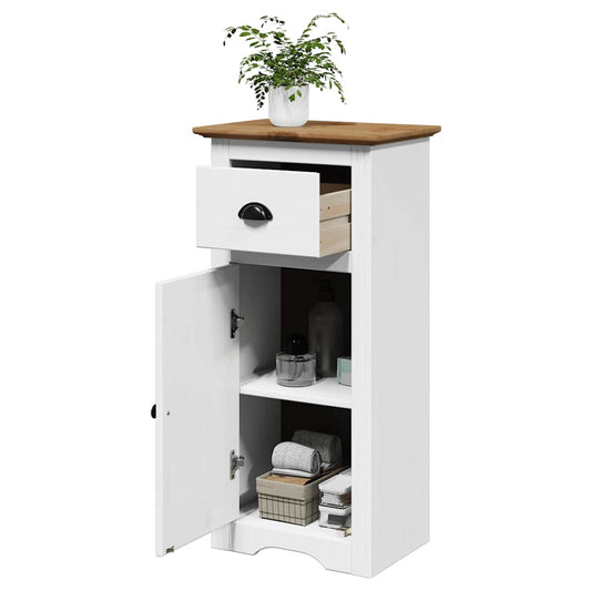 Bathroom Cabinet BODO White and Brown 44x30x90 cm