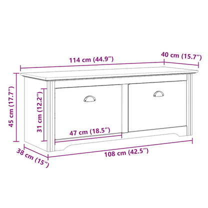 Hallway Bench BODO White 114x40x45 cm