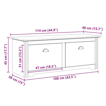 Hallway Bench BODO White and Brown 114x40x45 cm