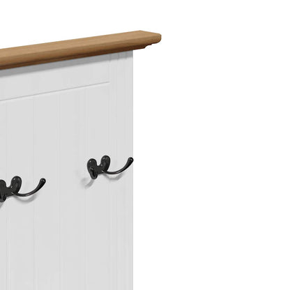 Hallway Cabinet with Hooks BODO White and Brown 50x40x157 cm