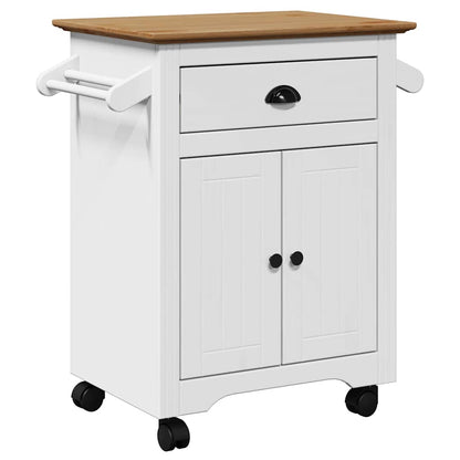 Kitchen Trolley BODO White and Brown 72x45x80 cm