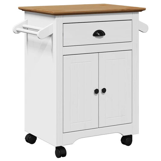 Kitchen Trolley BODO White and Brown 72x45x80 cm