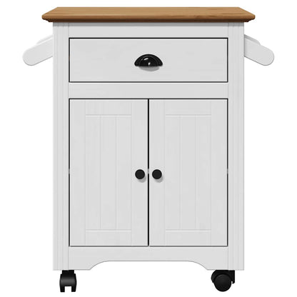 Kitchen Trolley BODO White and Brown 72x45x80 cm