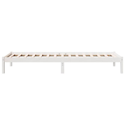 Extra Long Bed Frame without Mattress White 90x210 cm Solid Wood Pine