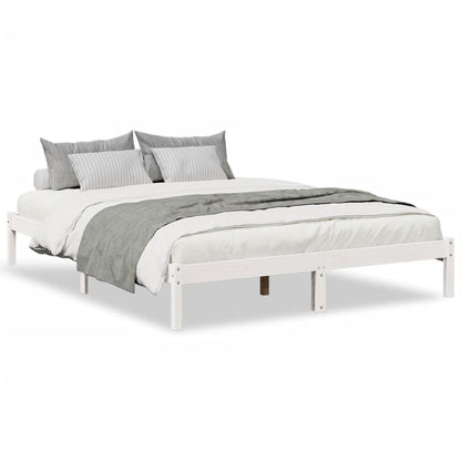 Extra Long Bed Frame without Mattress White 140x210 cm Solid Wood Pine